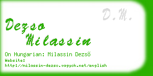 dezso milassin business card